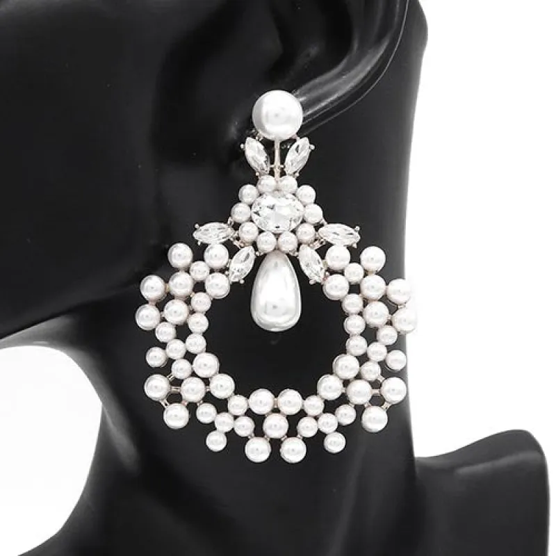 DANGLING EARRINGS WHITE PEARLS ( 3265 RDWHT ) sold by Oh My Jewelry