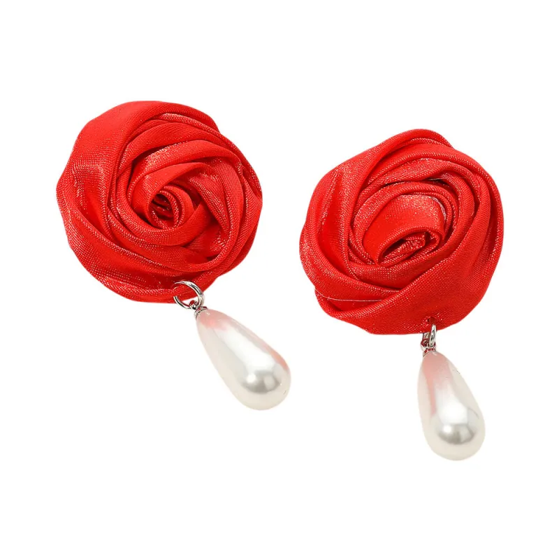 RED FLOWER EARRINGS ( 2701 RD ) sold by Oh My Jewelry