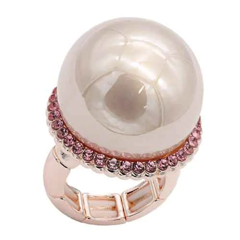 ROSE GOLD PEARL RING ( 2431 RGPK ) sold by Oh My Jewelry