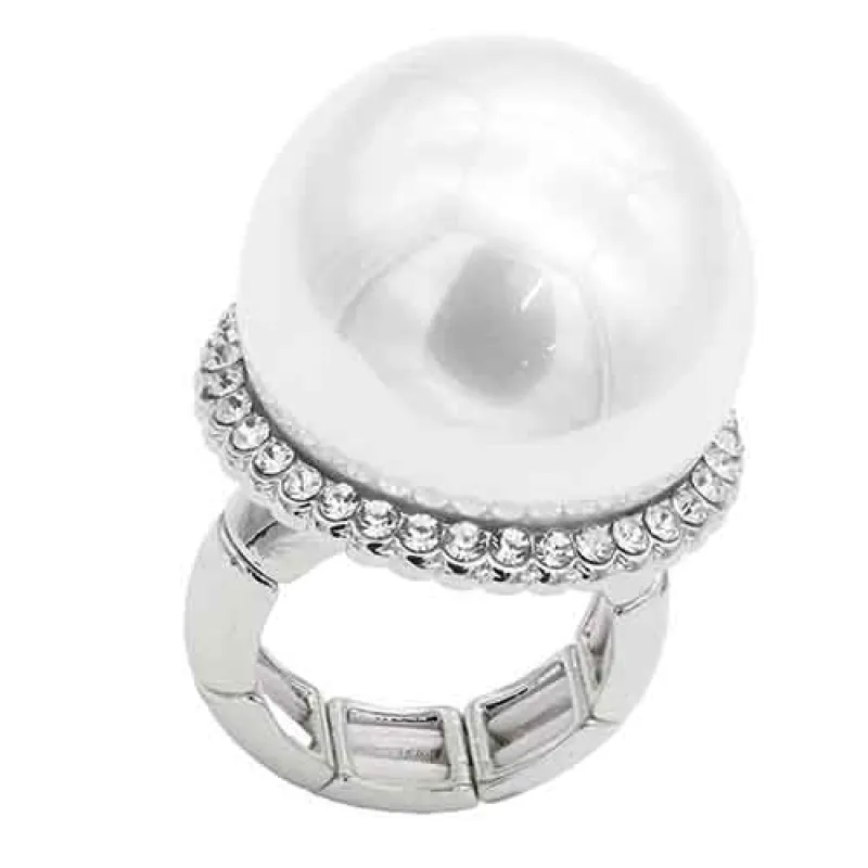 SILVER PEARL RING ( 2431 SVCL ) sold by Oh My Jewelry