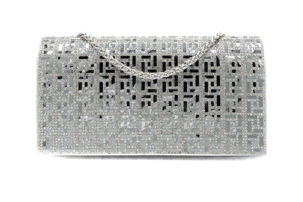 RHINESTONE PURSE ( 4905 SILVER ) sold by Oh My Jewelry