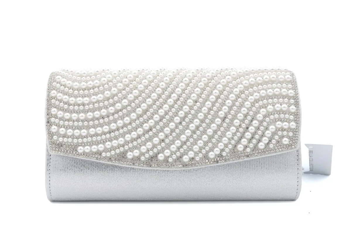 PEARL RHINESTONE PURSE ( 5006 SILVER ) sold by Oh My Jewelry