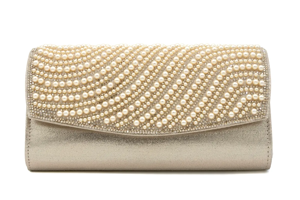PEARL RHINESTONE PURSE ( 5006 GOLD ) sold by Oh My Jewelry