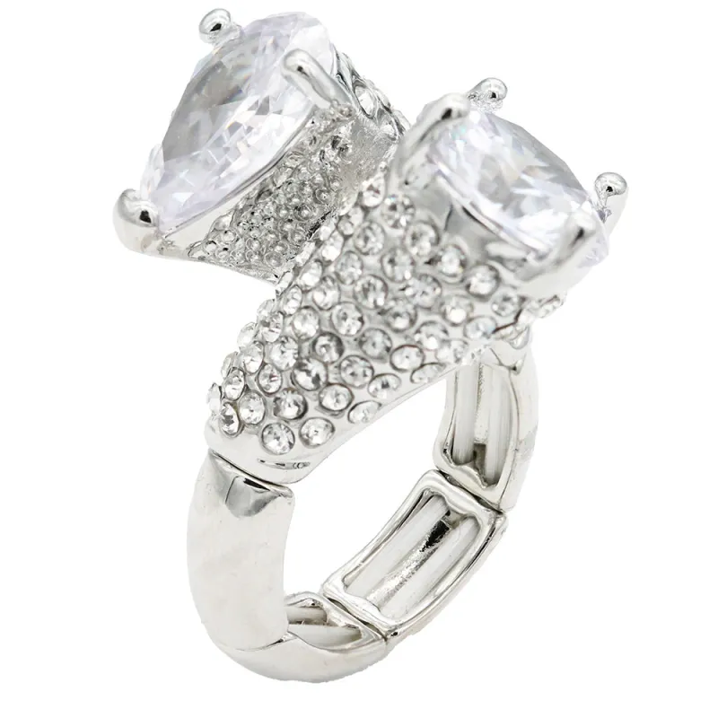 ADJUSTABLE RING CLEAR STONES ( 2273 SVCL ) sold by Oh My Jewelry