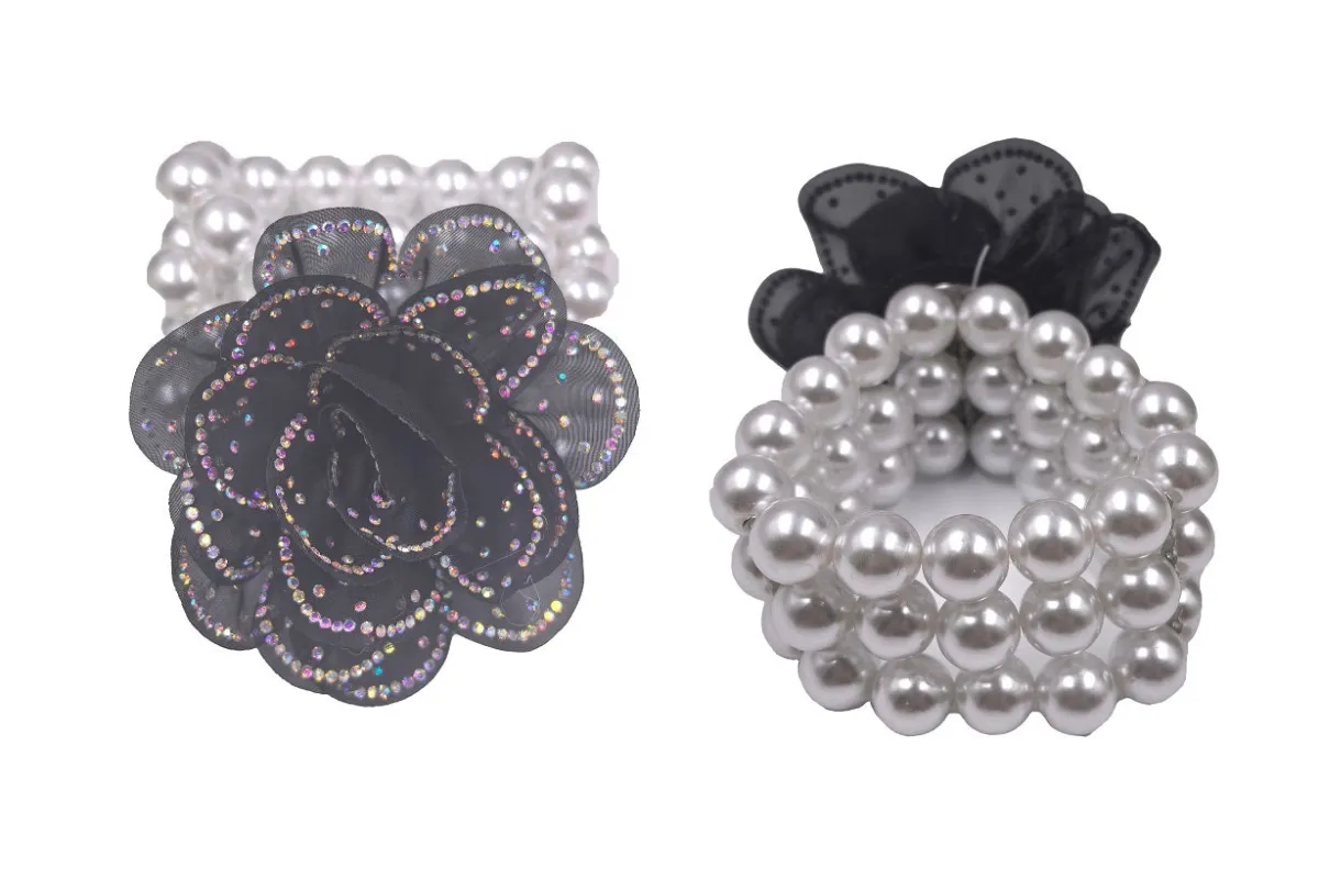 FLOWER PEARL STRETCH BRACELET ( 0149 WHBKX ) sold by Oh My Jewelry