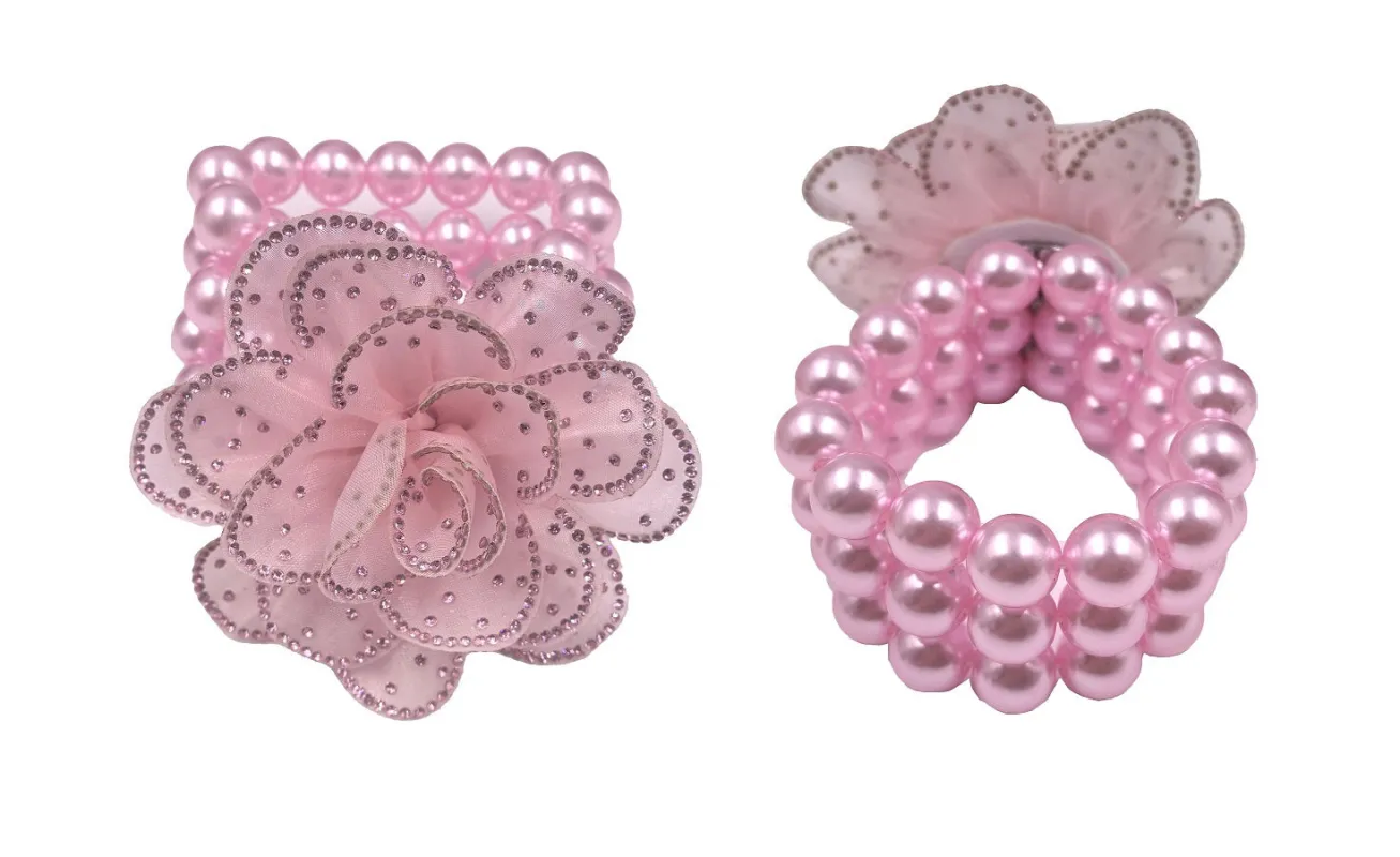 FLOWER PEARL STRETCH BRACELET ( 0149 PKPK ) sold by Oh My Jewelry