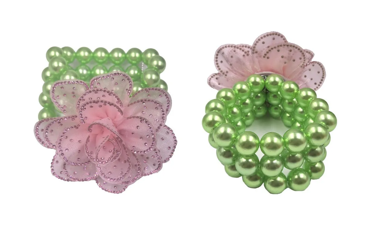 FLOWER PEARL STRETCH BRACELET ( 0149 GRPK ) sold by Oh My Jewelry