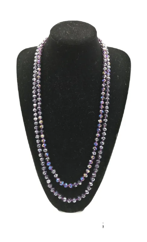 8mm 60" Knotted PURPLE Beaded Long Necklace ( 0064 PU336 ) sold by Oh My Jewelry