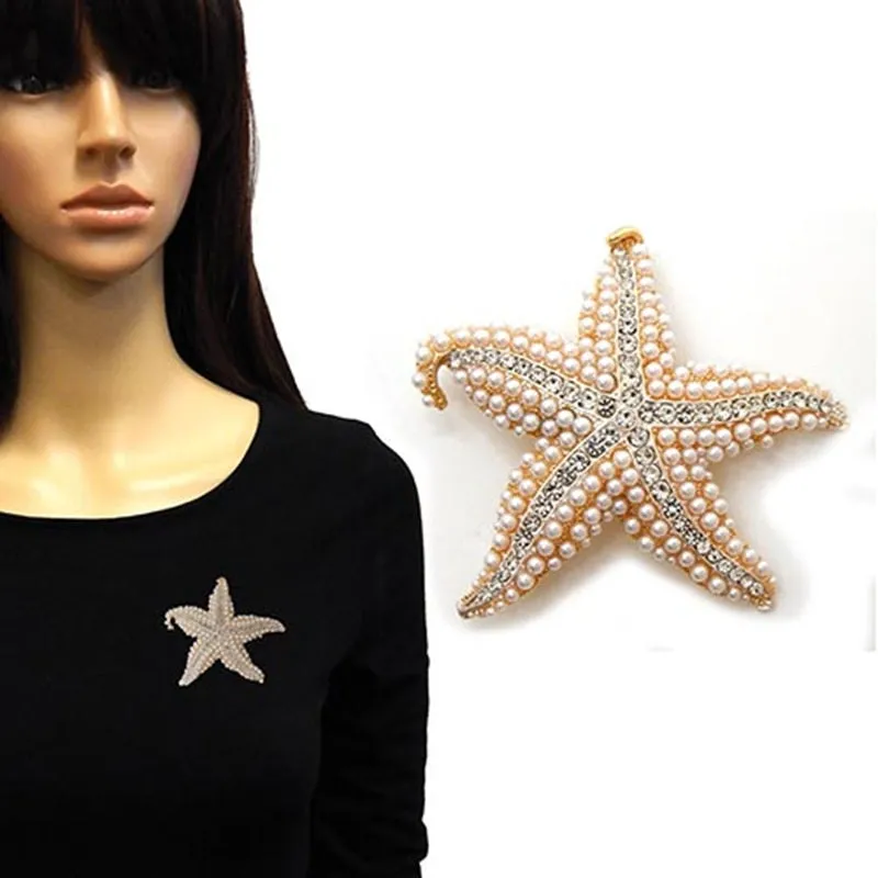 CREAM PEARL SEA LIFE EPOXY BROOCH ( 4014 GDCRM ) sold by Oh My Jewelry