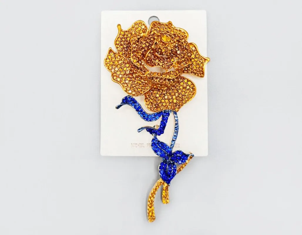 STONE FLOWER BROOCH ( 1085 YELBL ) sold by Oh My Jewelry