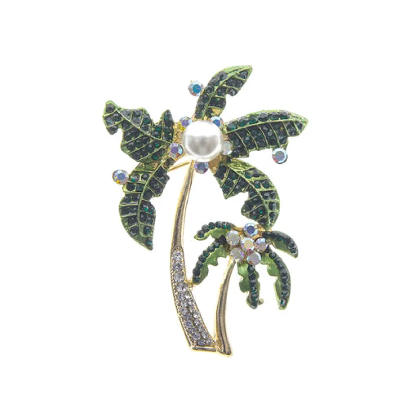 GOLD TWO PALM TREE BROOCH ( 31415 EMG ) made by Rebecca Minkoff