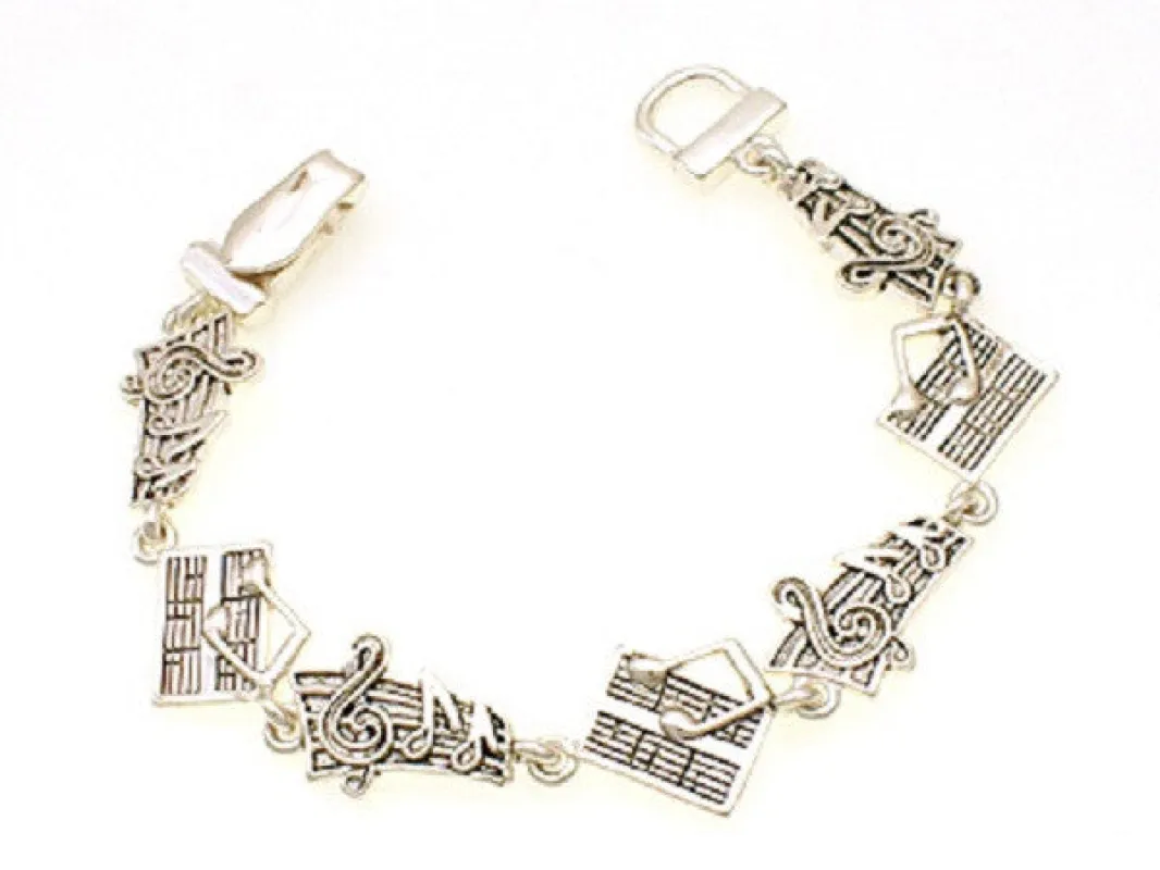 Silver Music Theme Magnetic Bracelet made by Oh My Jewelry