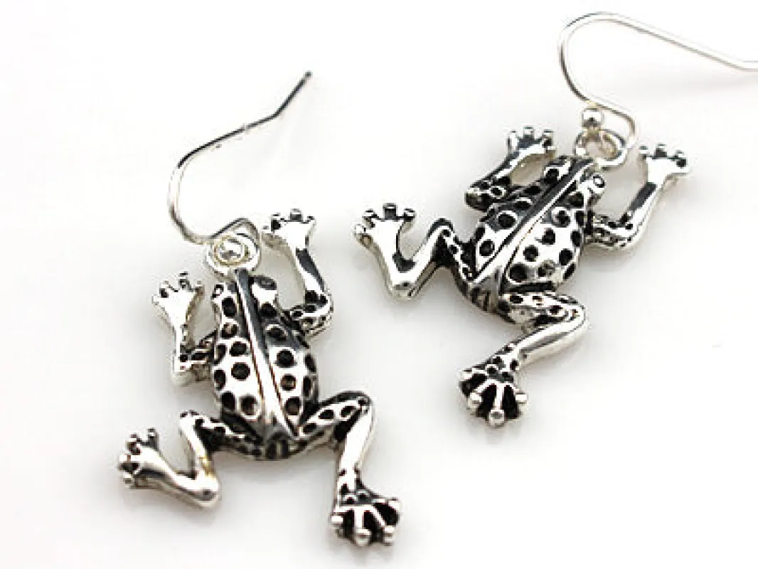 SILVER FROG EARRINGS ( 79420 S ) sold by Oh My Jewelry