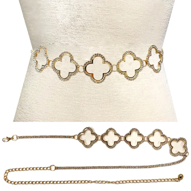 GOLD BELT CLEAR STONES ( 11420 G ) sold by Oh My Jewelry