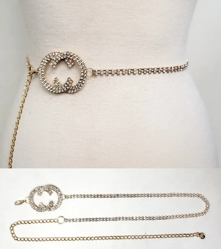 GOLD BELT CLEAR STONES ( 11286 G ) sold by Oh My Jewelry