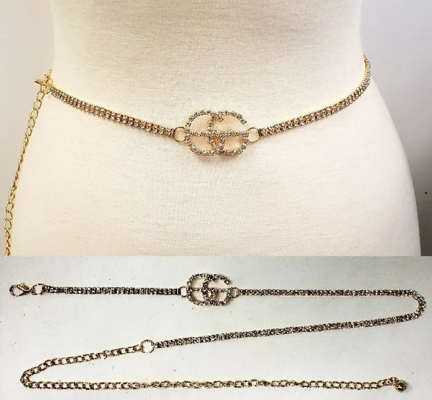 GOLD BELT CLEAR STONES ( 11067 G ) sold by Oh My Jewelry