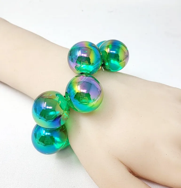 CHUNKY BALL STRETCH BRACELET ( 20060 GGR ) sold by Oh My Jewelry