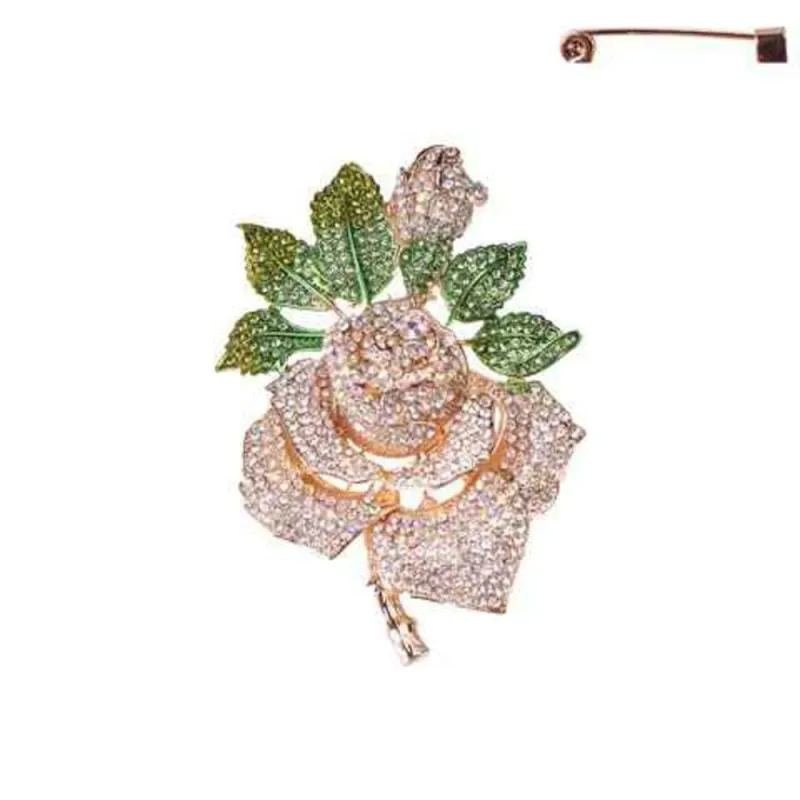 GOLD CLEAR FLOWER BROOCH ( 12032 GCA ) sold by Oh My Jewelry