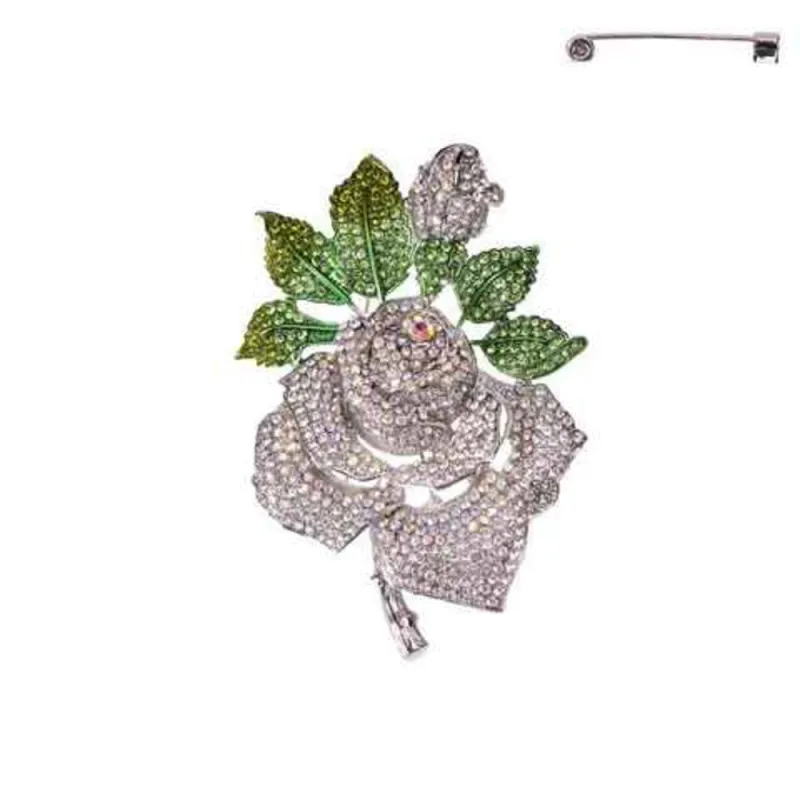 SILVER CLEAR FLOWER BROOCH ( 12032 RCA ) sold by Oh My Jewelry