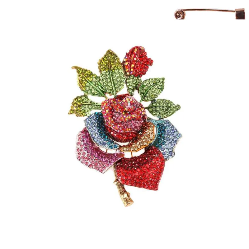 GOLD MULTICOLOR FLOWER BROOCH ( 12032 AGMU ) made by Oh My Jewelry