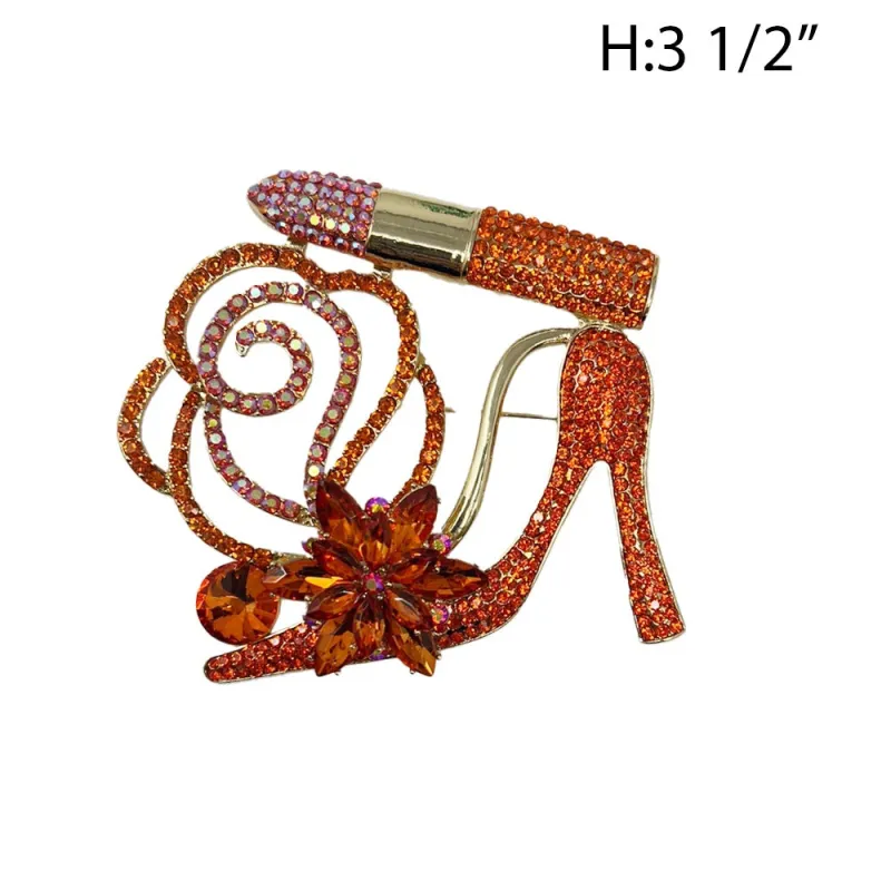 GOLD SHOE BROOCH RED STONES ( 5851 GRD ) sold by Oh My Jewelry