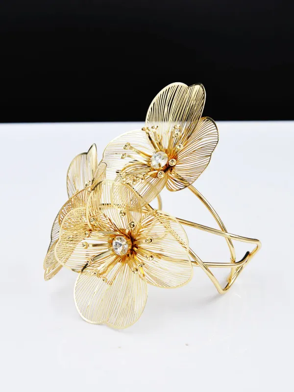 GOLD FLOWER BANGLE ( 252403 G ) sold by Oh My Jewelry