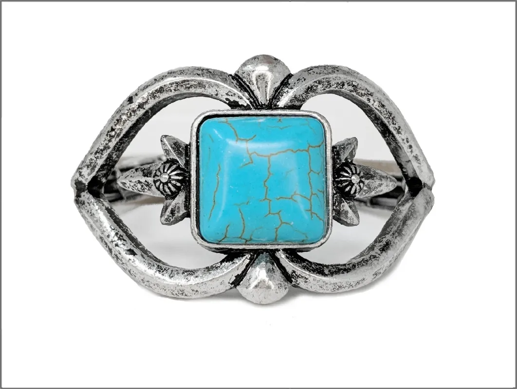 SILVER TURQUOISE BRACELET ( 03469 SBTQ ) sold by Oh My Jewelry