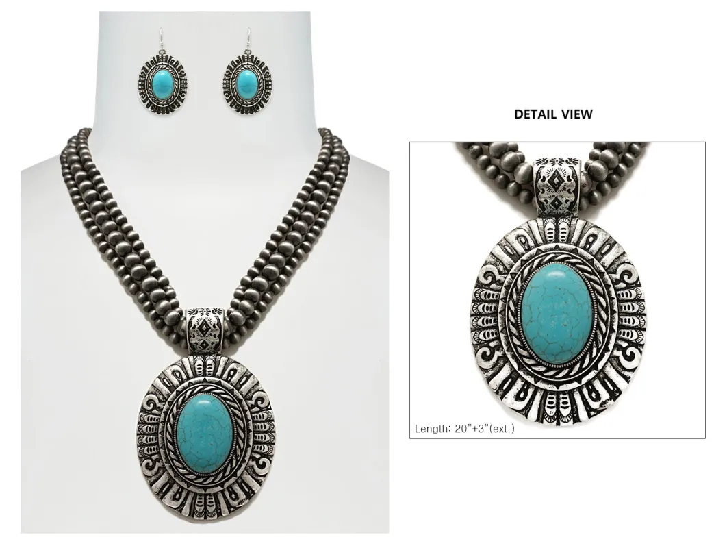 SILVER NECKLACE TURQUOISE ( 6334 SBTQ ) sold by Oh My Jewelry