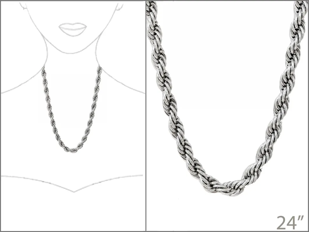 SILVER ROPE CHAIN ( 4629 SB ) sold by Oh My Jewelry