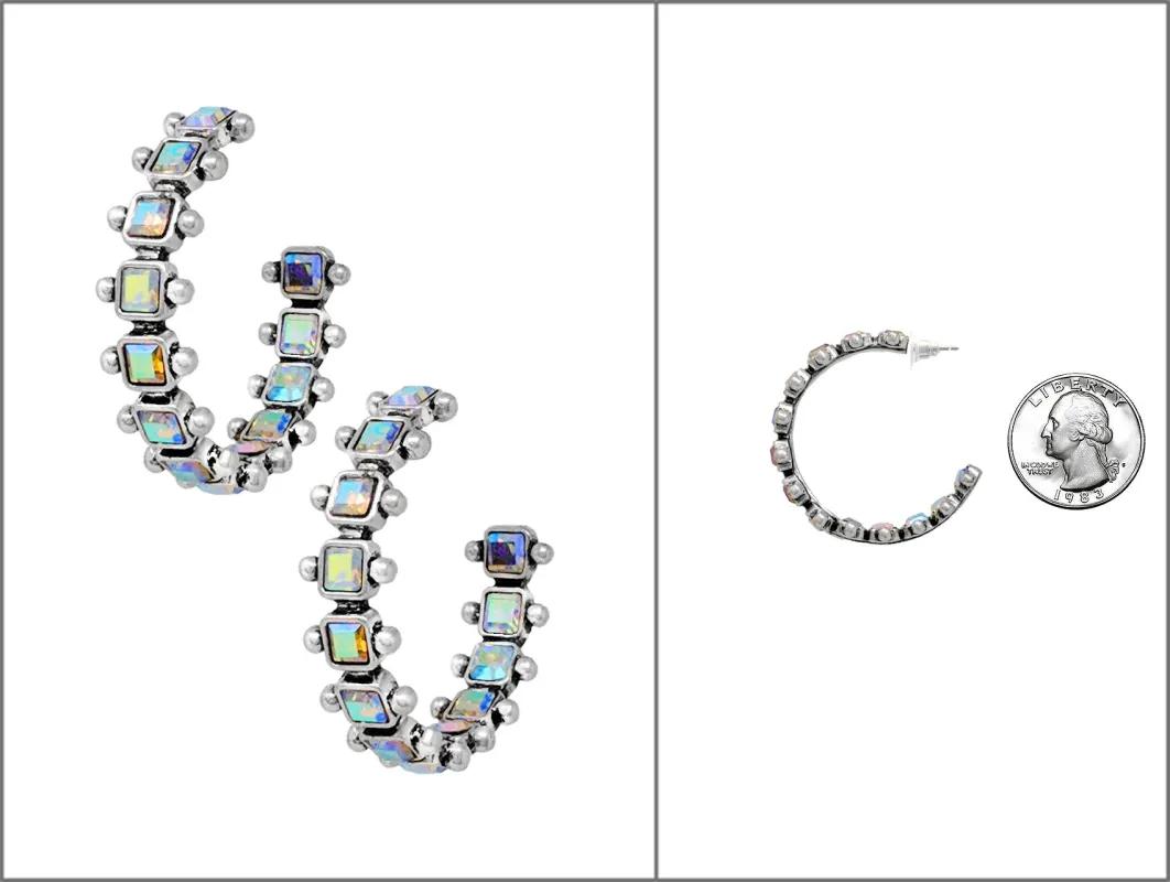 SILVER HOOP EARRINGS AB ( 7388 ASAB ) sold by Oh My Jewelry