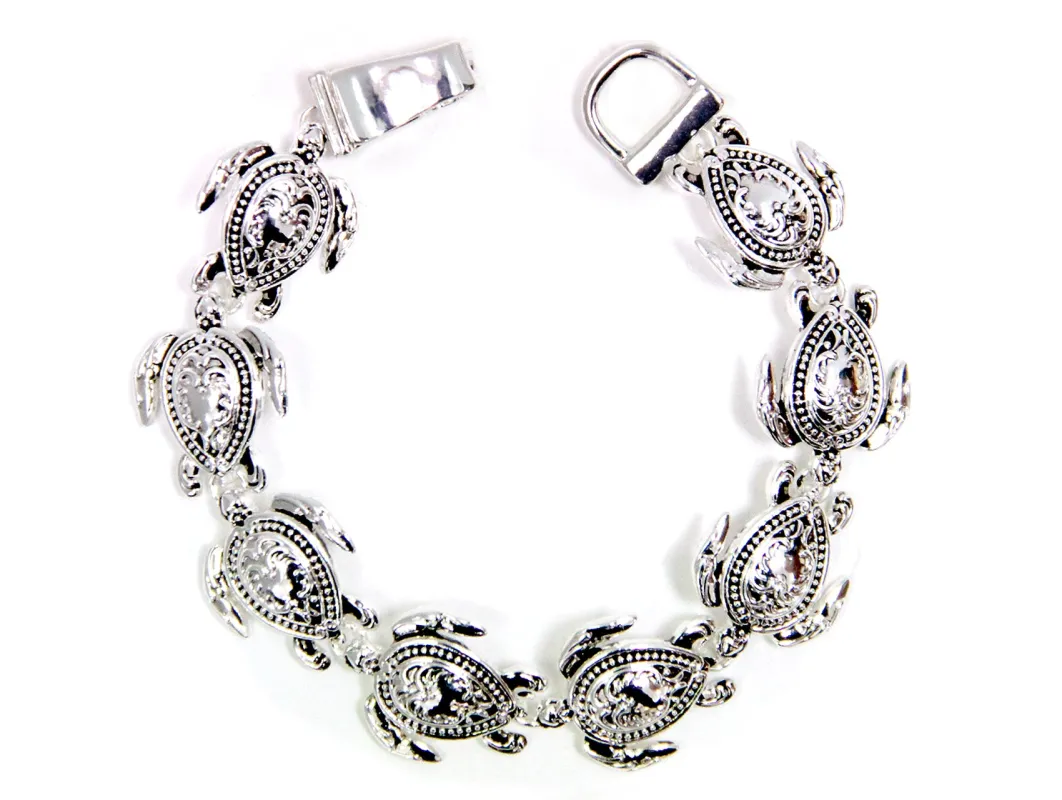SILVER TURTLE MAGNETIC BRACELET ( 8194 AS ) sold by Oh My Jewelry