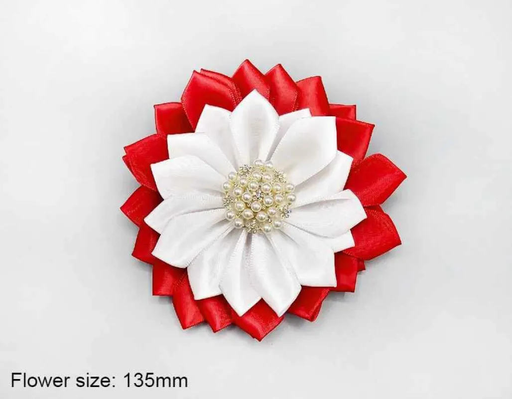 RED WHITE FLOWER BROOCH ( 1500 RDWHT ) sold by Oh My Jewelry