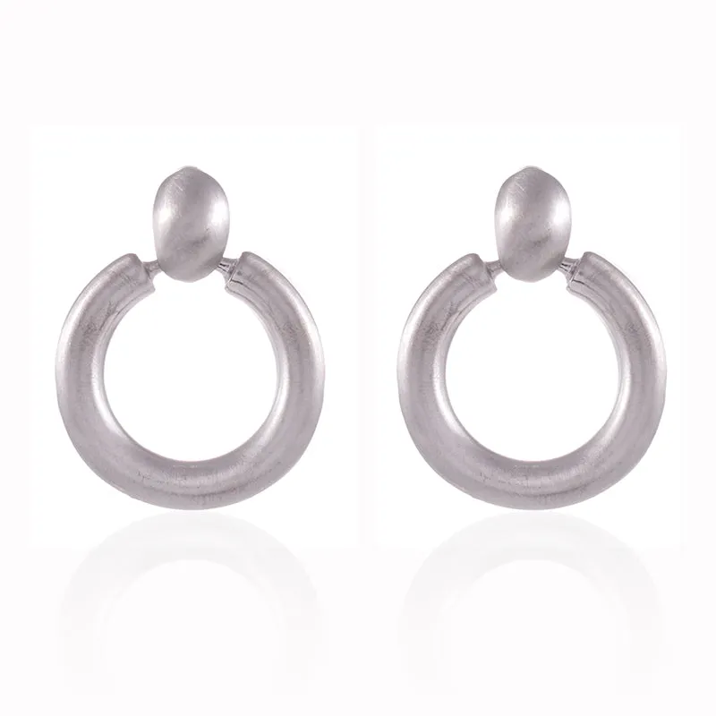 SILVER DANGLING HOOP EARRINGS ( 2606 S ) sold by Oh My Jewelry