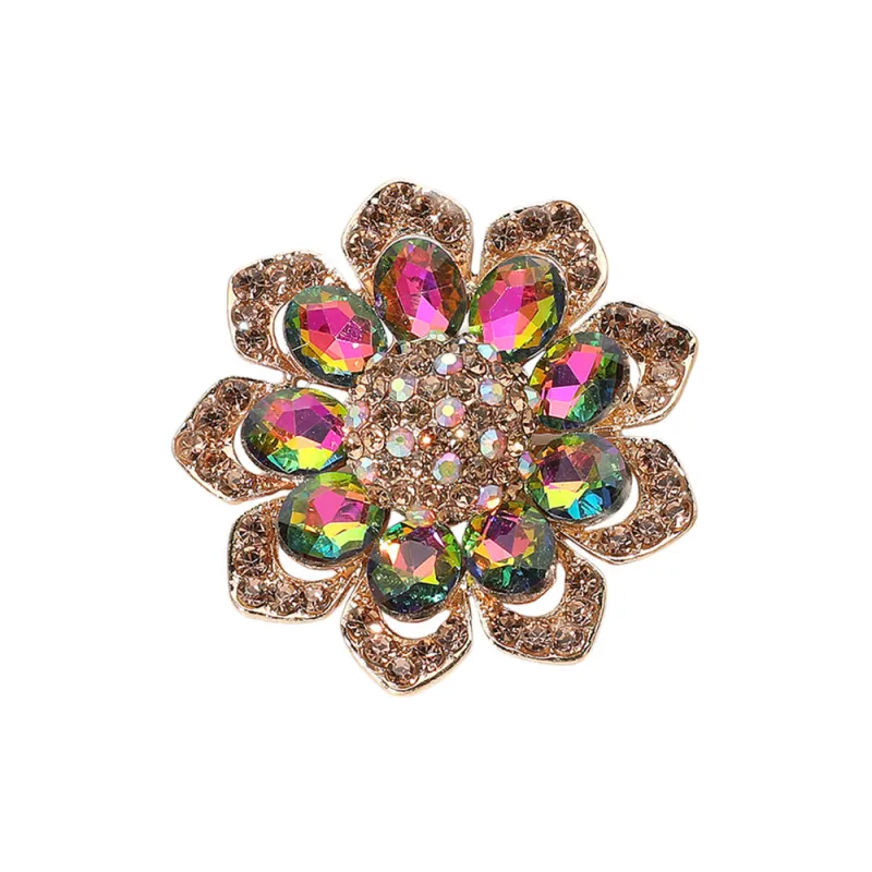 FLOWER BROOCH VITRAIL OIL SPILL ( 1582 VM ) sold by Oh My Jewelry