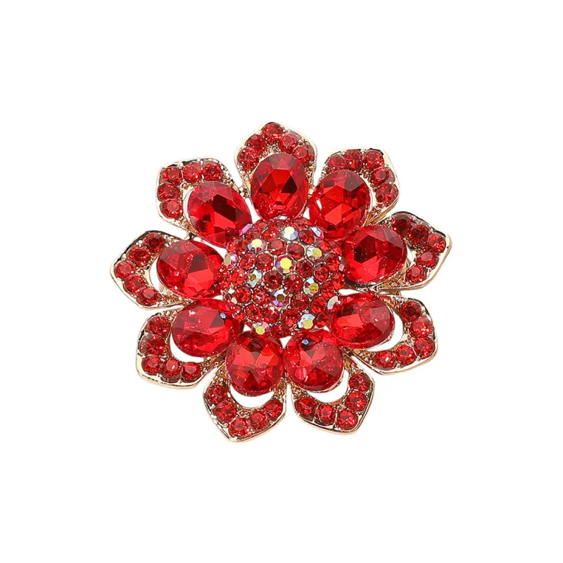 FLOWER BROOCH RED ( 1582 RED ) sold by Oh My Jewelry