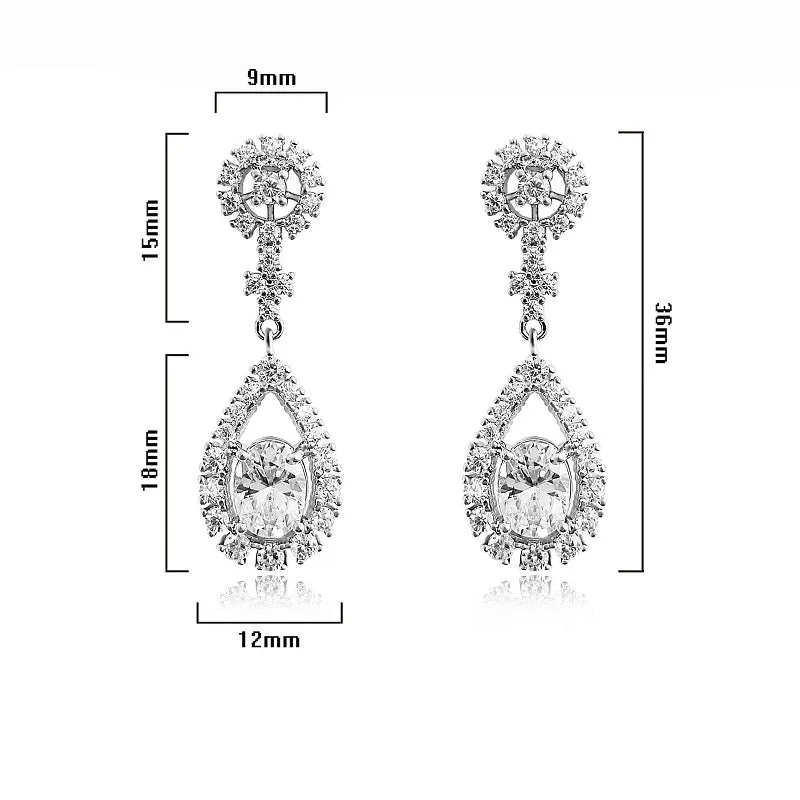 SILVER DANGLING EARRINGS CZ STONES ( 4629 ) sold by Oh My Jewelry