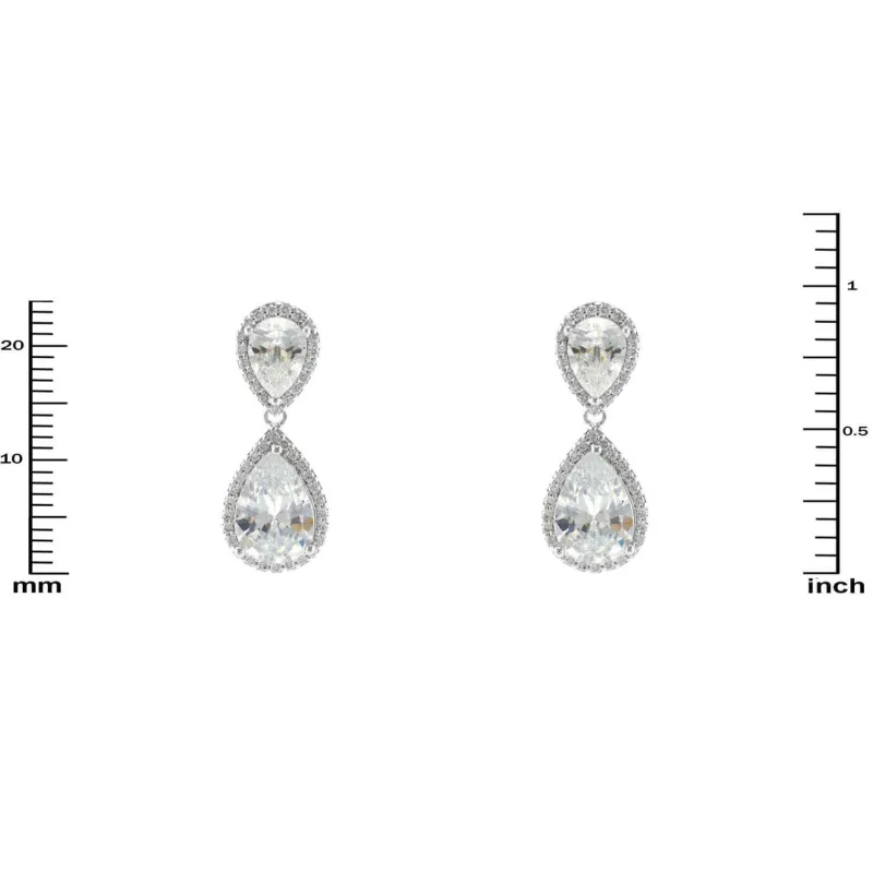 SILVER DANGLING EARRINGS CZ STONES ( 3808 CL ) sold by Oh My Jewelry