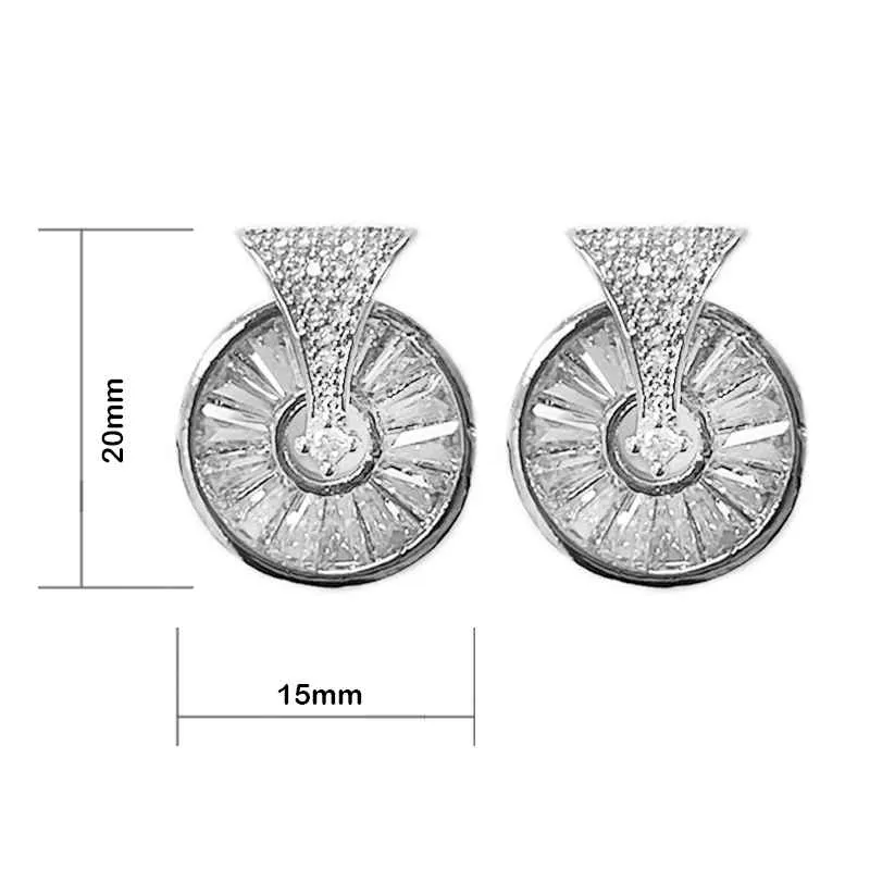 SILVER WHEEL EARRINGS CZ STONES ( 4593 ) made by Oh My Jewelry