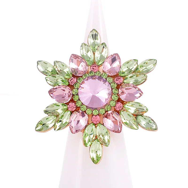 PINK AND GREEN FLOWER RING ( 1343 PNG ) sold by Oh My Jewelry
