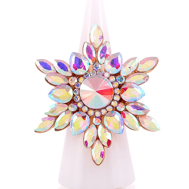 GOLD AB FLOWER RING ( 1343 GAB ) sold by Oh My Jewelry