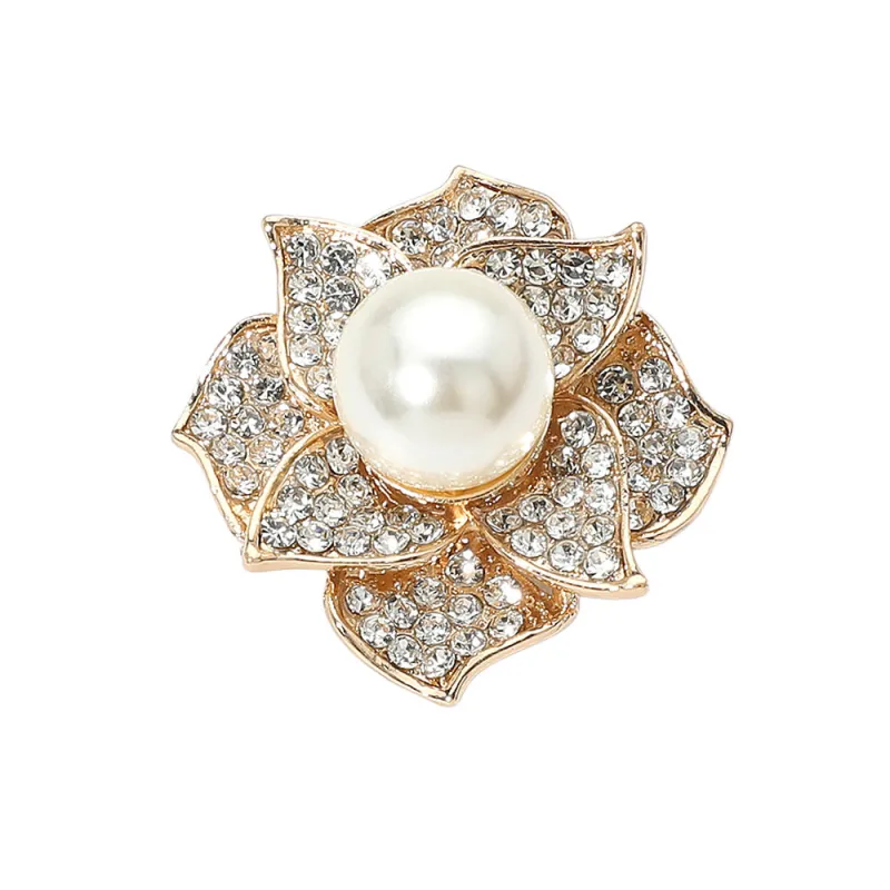 STONE FLOWER BROOCH PIN ( 1585 GCP ) sold by Oh My Jewelry