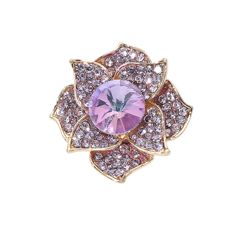 STONE FLOWER BROOCH PIN ( 1585 LV ) sold by Oh My Jewelry