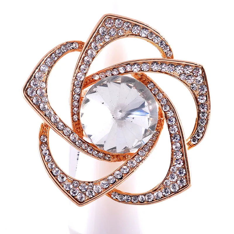 GOLD CLEAR BROOCH PIN ( 1584 GCL ) sold by Oh My Jewelry