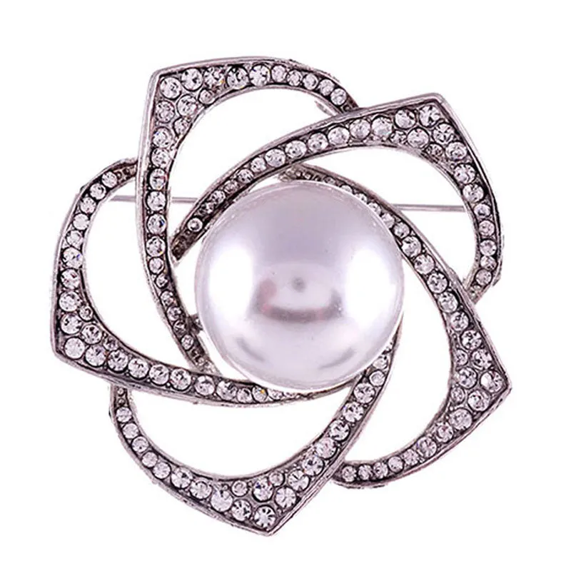 SILVER WHITE PEARL BROOCH PIN ( 1584 SWP ) sold by Oh My Jewelry