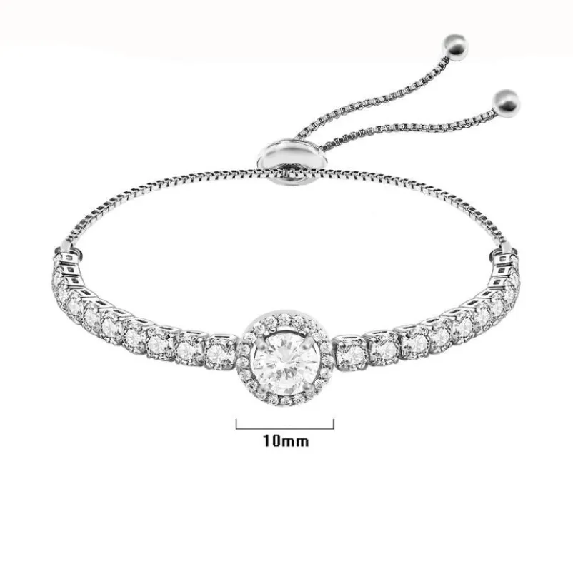 SILVER BRASS BRACELET CLEAR CZ STONES ( 1276 ) sold by Oh My Jewelry