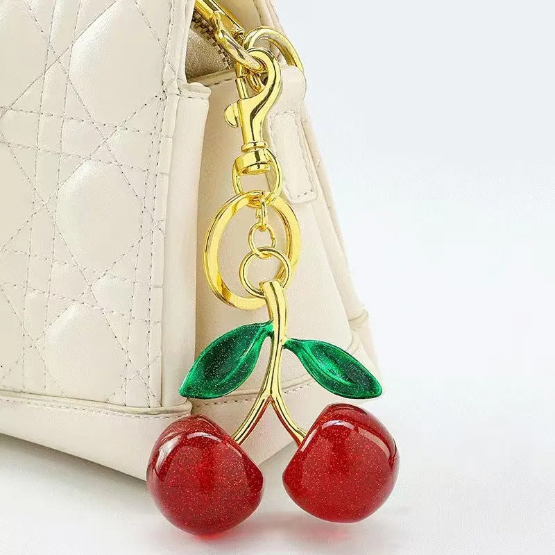 CHERRY KEYCHAIN ( 1301 RD ) sold by Oh My Jewelry