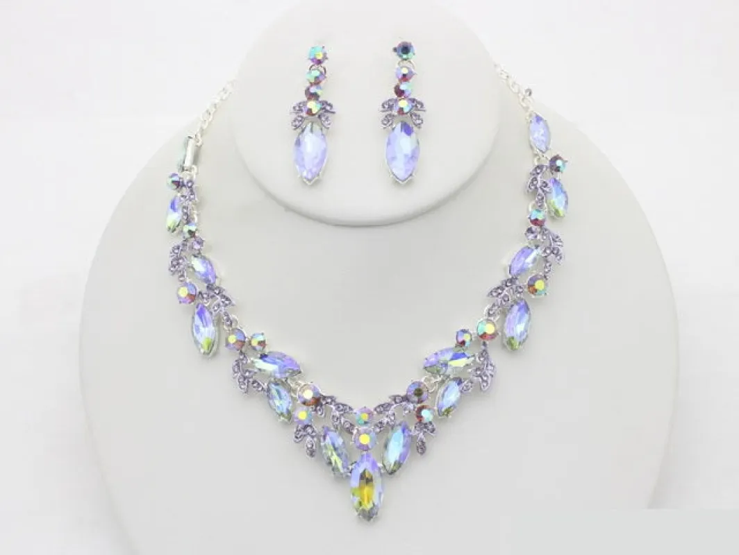 SILVER AMETHYST NECKLACE SET ( 20809 SLAME ) sold by Oh My Jewelry