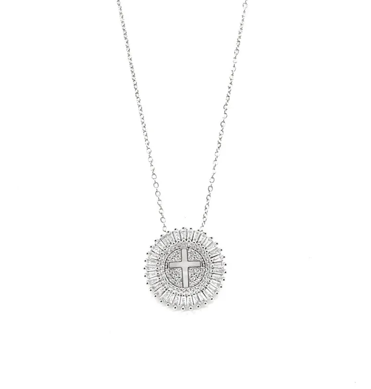 SILVER NECKLACE CROSS PENDANT ( 3074 S ) sold by Oh My Jewelry