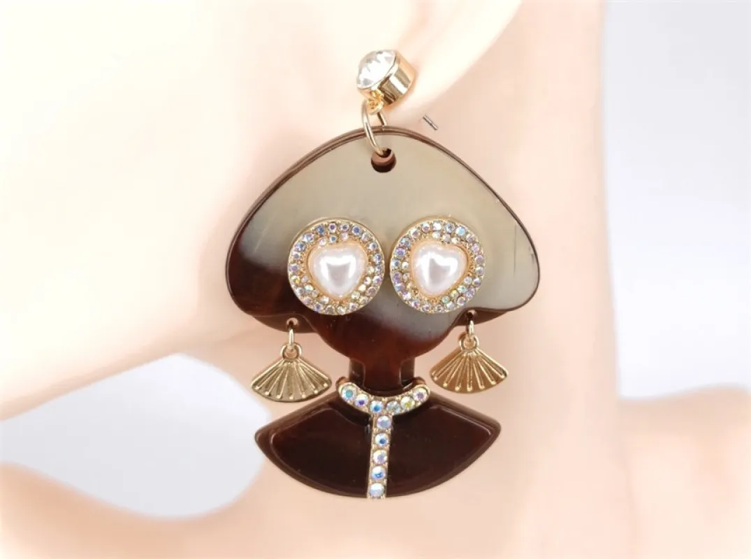 BROWN EARRINGS ( 6690 GDBR ) sold by Oh My Jewelry