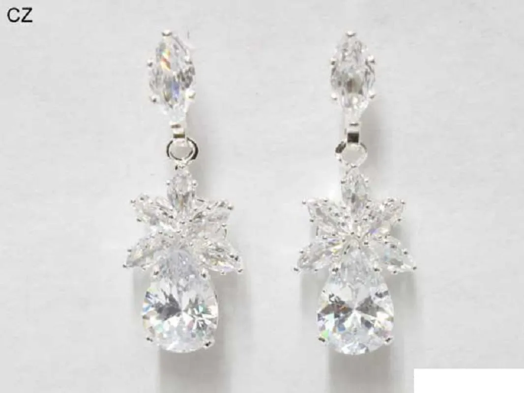 SILVER CLEAR CZ STONES EARRINGS ( 6884 SCRY ) sold by Oh My Jewelry
